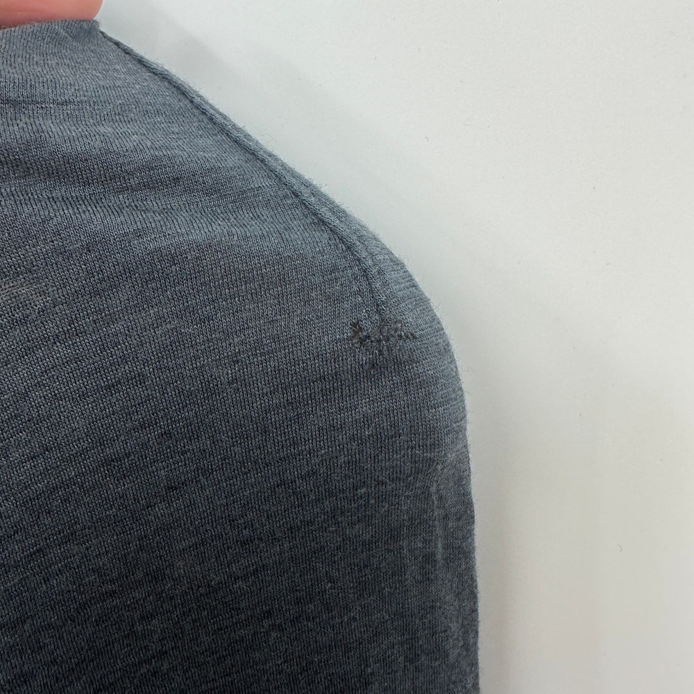 Ibex Merino Wool Button Down Shirt Mens Small Grey Long Sleeve Raglan Pocket USA - Picture 7 of 7